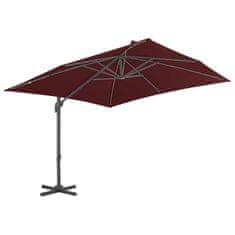 Vidaxl Vrtni senčnik z aluminijastim drogom bordo rdeč 400x300 cm