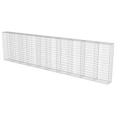 Vidaxl Gabionska stena s pokrovi iz pocinkanega jekla 600x30x150 cm