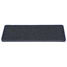 Vidaxl Preproge za stopnice 15 kosov 65x25 cm sive in modre