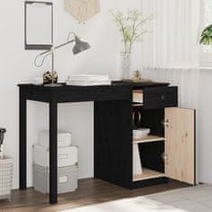 Vidaxl Pisalna miza črna 100x50x75 cm trdna borovina