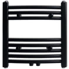 Greatstore Kopalniški radiator z ukrivljenimi cevmi 480x480 mm črn