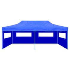 Greatstore Modri zložljivi šotor za zabavo s škarjami 3 x 6 m