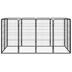 Greatstore Pasja ograda z 12 paneli črna 50x100 cm prašno barvano jeklo