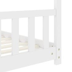 Vidaxl Otroški posteljni okvir bel iz trdne borovine 80x160 cm