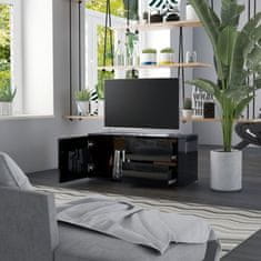 Greatstore TV omarica visok sijaj črna 80x34x36 cm iverna plošča