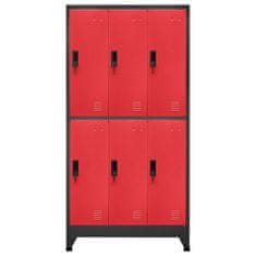 Vidaxl Omara s ključavnico antracitna in rdeča 90x45x180 cm jeklo