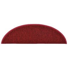 Vidaxl Preproge za stopnice 15 kosov 56x17x3 cm bordo