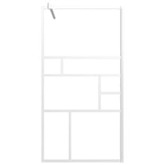 Vidaxl Pregrada za tuš 100x195 cm ESG steklo bela