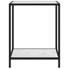 Vidaxl Konzolna mizica bela 60x35x75 cm kaljeno steklo