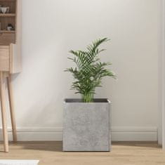Vidaxl Cvetlično korito betonsko sivo 40x40x40 cm konstruiran les