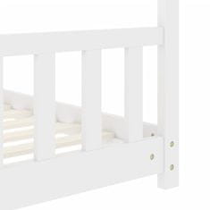 Vidaxl Otroški posteljni okvir bel iz trdne borovine 70x140 cm