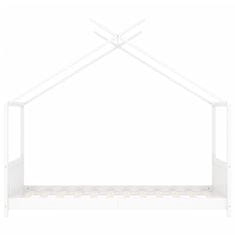 Vidaxl Otroški posteljni okvir bel iz trdne borovine 70x140 cm
