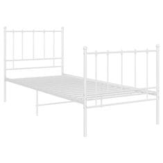 Vidaxl Posteljni okvir bel kovinski 100x200 cm