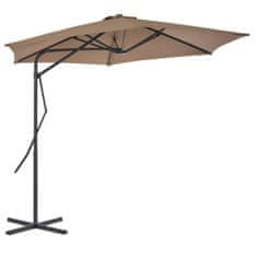 Vidaxl Zunanji senčnik z jeklenim drogom 300 cm taupe