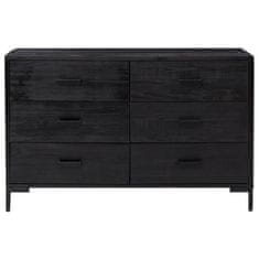 Vidaxl Komoda črna 110x35x70 cm trdna borovina