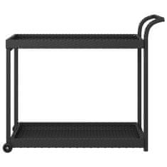 Vidaxl Barski voziček črn 100x45x83 cm poli ratan