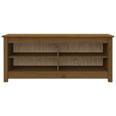 Vidaxl Klop za čevlje medeno rjava 110x38x45,5 cm trdna borovina