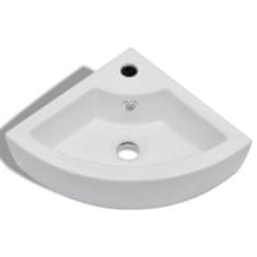 Vidaxl Umivalnik z odprtino za odtekanje 45x32x12,5 cm bel