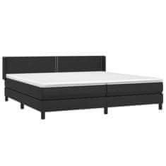 Vidaxl Box spring postelja z vzmetnico črna 200x200 cm umetno usnje