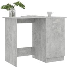Vidaxl Pisalna miza betonsko siva 100x50x76 cm iverna plošča