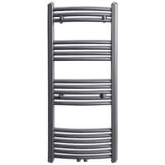 Vidaxl Kopalniški radiator z ukrivljenimi cevmi 500x1160 mm siv