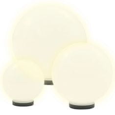 Vidaxl LED okrogle svetilke 3 kosi krogla 20/30/40 cm PMMA