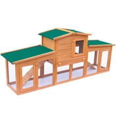 Greatstore Velik zajčnik / hišica za male živali s strehami iz lesa