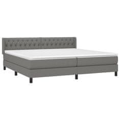 Vidaxl Box spring postelja z vzmetnico temno siva 200x200 cm blago
