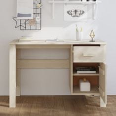 Vidaxl Pisalna miza medeno rjava 113x50x75 cm trdna borovina