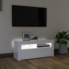 Vidaxl TV omarica z LED lučkami visok sijaj bela 90x35x40 cm