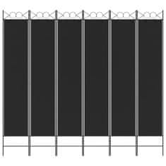 Vidaxl Paravan 6-delni črn 240x220 cm blago