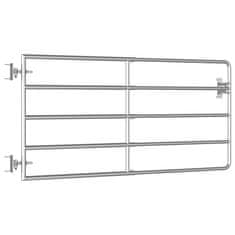 Vidaxl Vrata za pašno ograjo s 5 prečkami (95-170)x90 cm srebrna