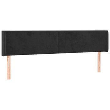 Vidaxl Vzglavje z ušesi črno 203x16x78/88 cm žamet