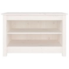 Vidaxl Klop za čevlje bela 70x38x45,5 cm trdna borovina