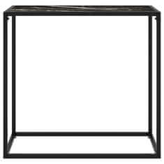 Greatstore Konzolna mizica črna 80x35x75 cm kaljeno steklo
