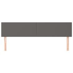 Vidaxl Posteljno vzglavje siva 160x5x78/88 cm umetno usnje