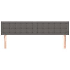 Vidaxl Posteljno vzglavje siva 160x5x78/88 cm umetno usnje