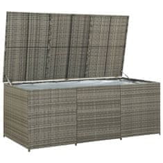 Vidaxl Vrtna škatla za shranjevanje poli ratan 180x90x75 cm siva
