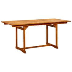 shumee Vrtna jedilna miza (120-170)x80x75 cm trden akacijev les