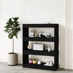 Vidaxl Knjižna omara/pregrada črna 80x30x103 cm konstruiran les