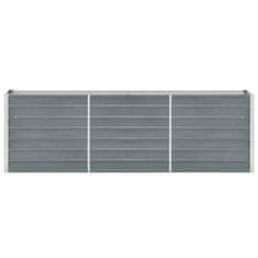 Vidaxl Visoka greda pocinkano jeklo 240x40x77 cm siva