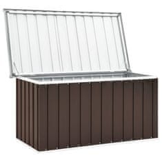 Vidaxl Vrtna škatla za shranjevanje rjava 129x67x65 cm