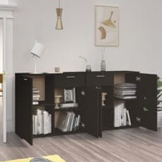 Vidaxl Komoda črna 160x36x75 cm iverna plošča