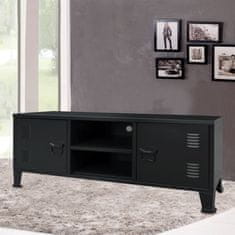 Vidaxl TV omarica iz kovine industrijski stil 120x35x48 cm črne barve