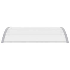 Greatstore Nadstrešek za vrata siv in prozoren 150x80 cm PC