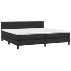 Vidaxl Box spring postelja z vzmetnico črna 200x200 cm umetno usnje