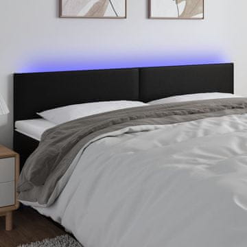 Vidaxl vidaXL LED vzglavje postelje črno 180x5x78/88 cm umetno usnje