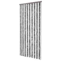 Vidaxl Zavesa proti mrčesu siva in bela 90x200 cm šenilja