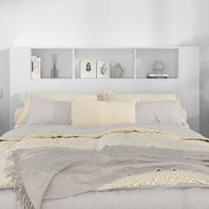 Vidaxl Vzglavna omarica bela 160x18,5x104,5 cm