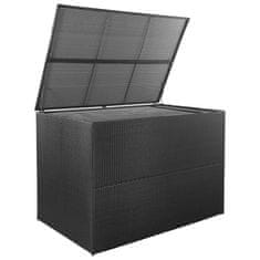 Vidaxl Vrtna škatla za shranjevanje poli ratan 150x100x100 cm črna